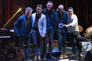 During the christening of the record Sorry Miles in Brno with godfather Peter Bernstein